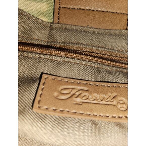 Fossil Oasis Mini Crossbody Tropical Leather Woven EUC 8x5.5x2.5 - Picture 13 of 13